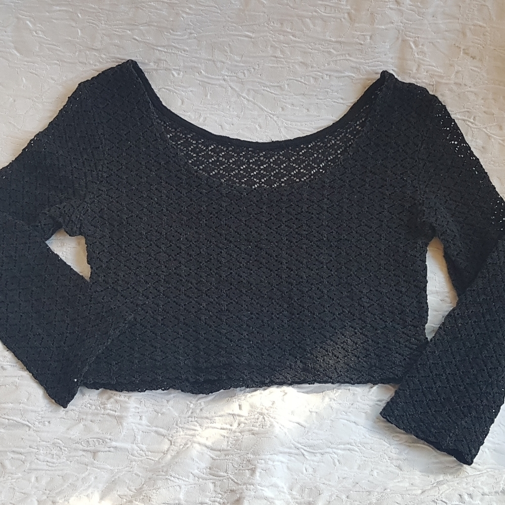 🌼Vintage net diamond mesh crop top